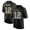 Friene NO.Saints #12 Chris Olave Player Black Carbon Fashion Home Game Stitched Jerseys