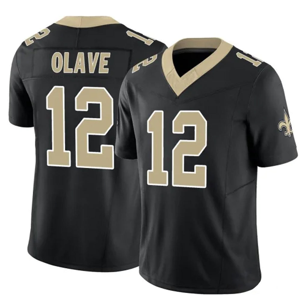 Friene NO.Saints #12 Chris Olave Player Black Limited Vapor F.U.S.E. Home Game Stitched Jerseys