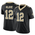 Friene NO.Saints #12 Chris Olave Player Black Limited Vapor F.U.S.E. Home Game Stitched Jerseys