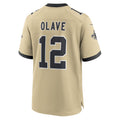 Friene NO.Saints #12 Chris Olave Player Gold Alternate Game Stitched Jerseys