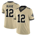 Friene NO.Saints #12 Chris Olave Player Gold Limited Vapor F.U.S.E. Home Game Stitched Jerseys