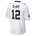 Friene NO.Saints #12 Chris Olave Player White Home Game Stitched Jerseys
