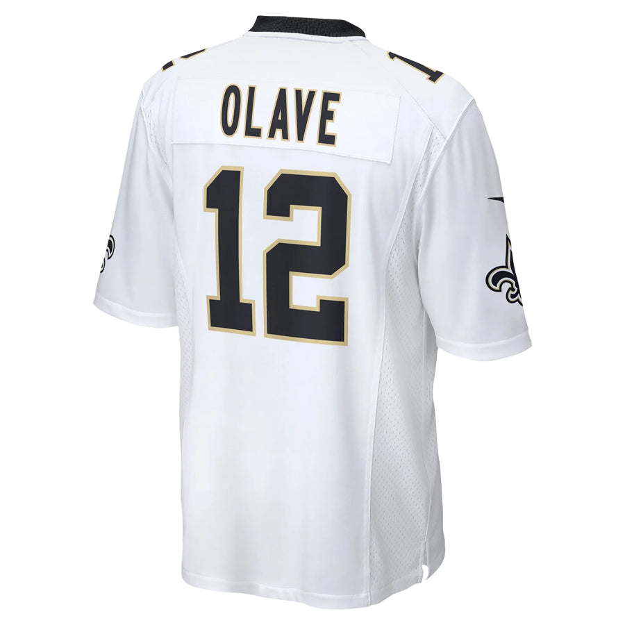 Friene NO.Saints #12 Chris Olave Player White Home Game Stitched Jerseys
