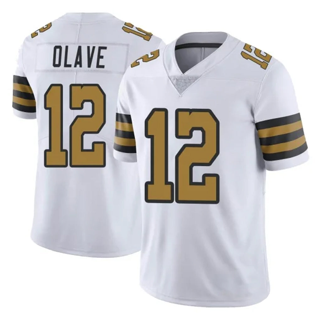 Friene NO.Saints #12 Chris Olave Player White Limited Color Rush Home Game Stitched Jerseys