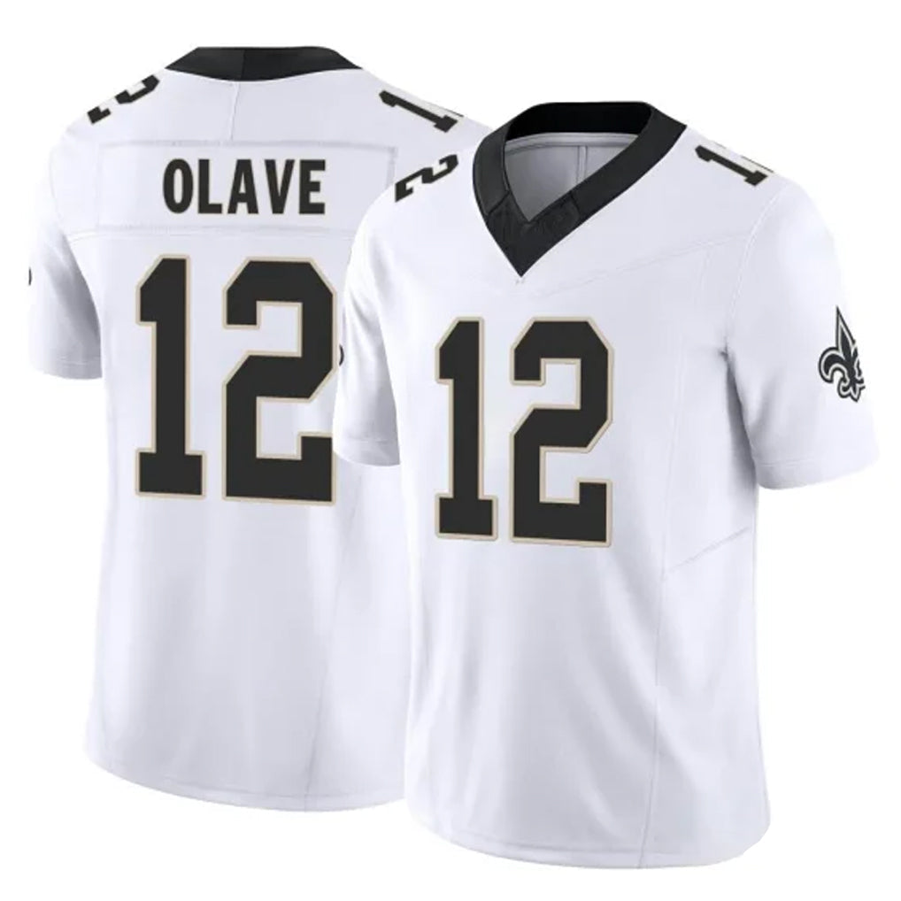 Friene NO.Saints #12 Chris Olave Player White Limited Vapor F.U.S.E. Home Game Stitched Jerseys