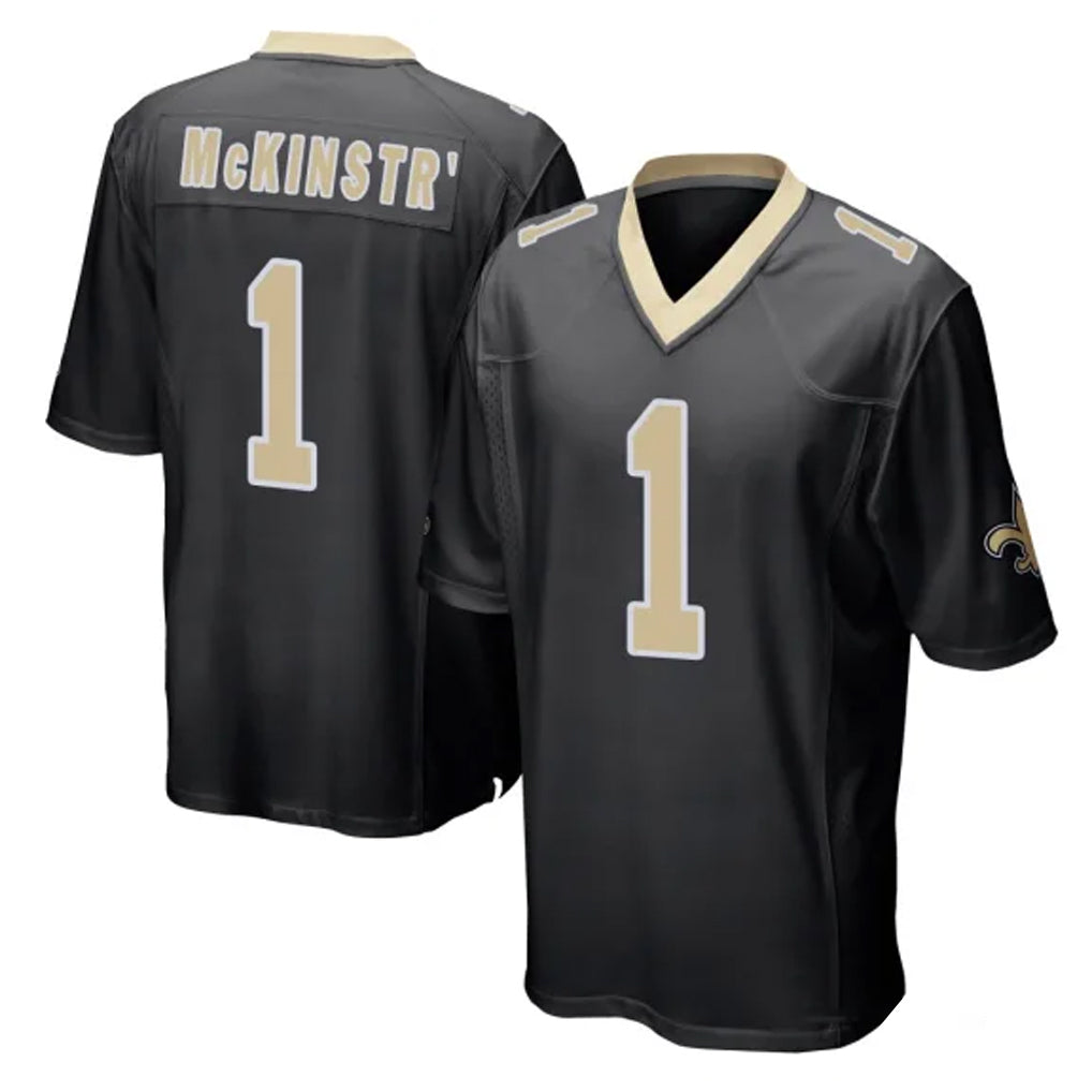 Friene NO.Saints #1 Kool-Aid McKinstry Player Black Home Game Stitched Jerseys