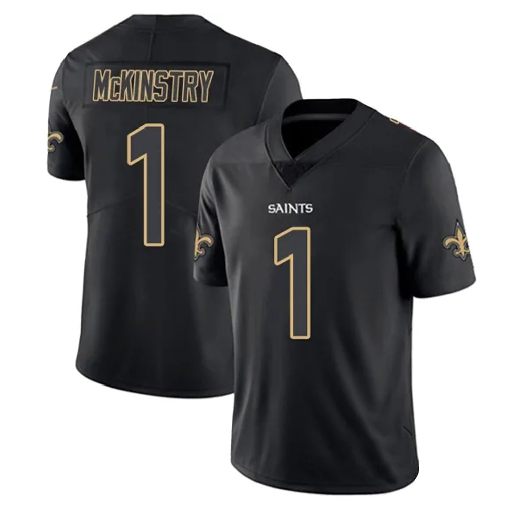 Friene NO.Saints #1 Kool-Aid McKinstry Player Black Impact Limited Home Game Stitched Jerseys
