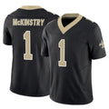 Friene NO.Saints #1 Kool-Aid McKinstry Player Black Limited Vapor F.U.S.E. Home Game Stitched Jerseys