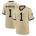 Friene NO.Saints #1 Kool-Aid McKinstry Player Gold Home Game Stitched Jerseys