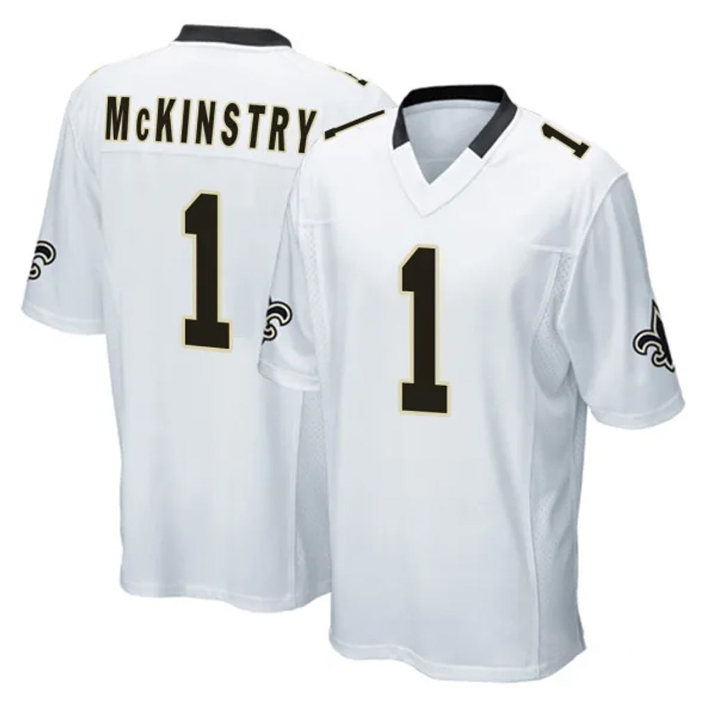 Friene NO.Saints #1 Kool-Aid McKinstry Player White Home Game Stitched Jerseys