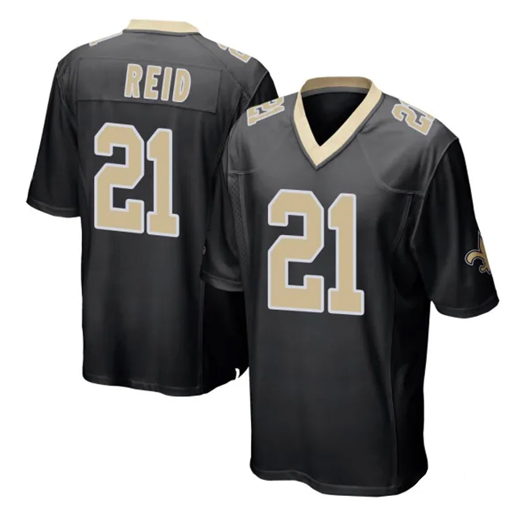 Friene NO.Saints #21 Justin Reid Player Black Home Game Stitched Jerseys