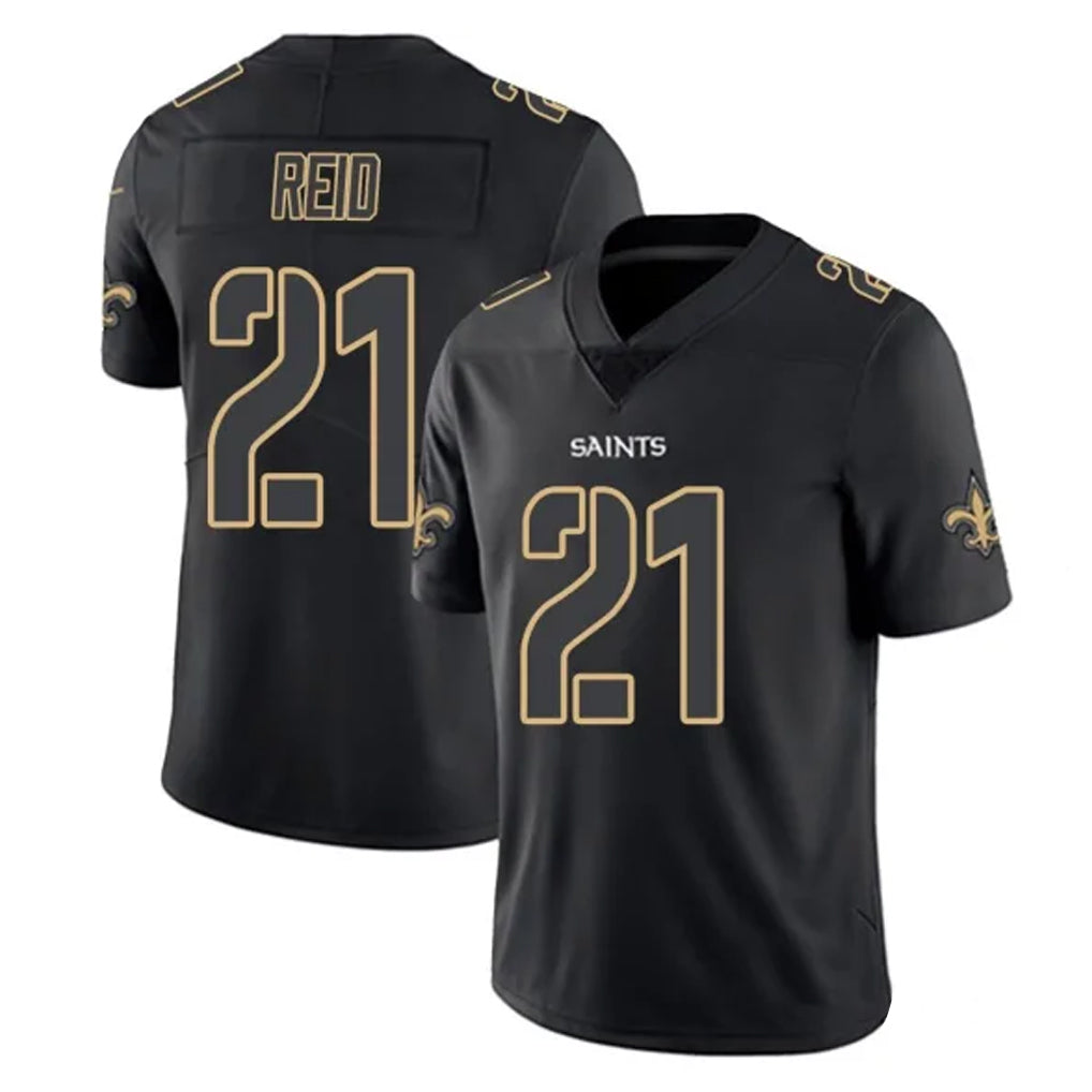 Friene NO.Saints #21 Justin Reid Player Black Impact Limited Home Game Stitched Jerseys