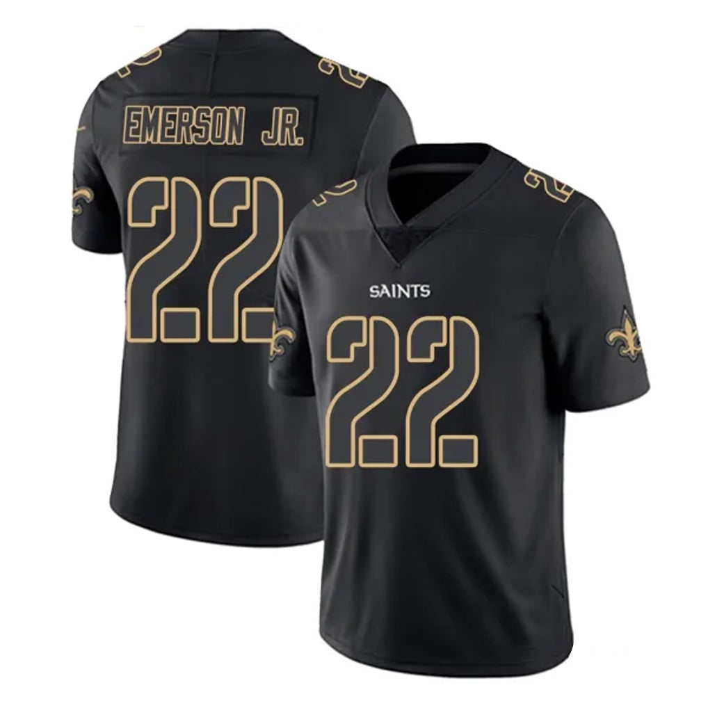 Friene NO.Saints #22 Martin Emerson Jr. Player Black Impact Limited Home Game Stitched Jerseys