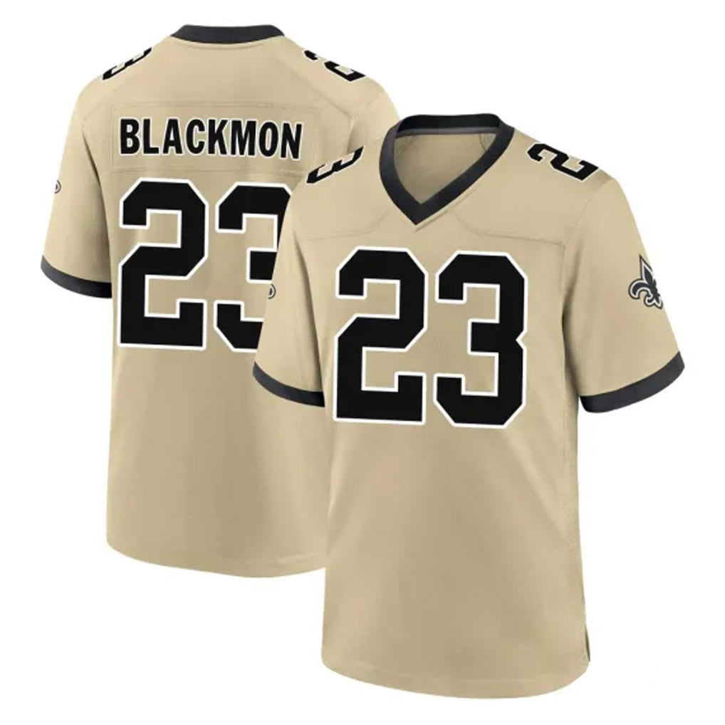 Friene NO.Saints #23 Julian Blackmon Player Gold Home Game Stitched Jerseys