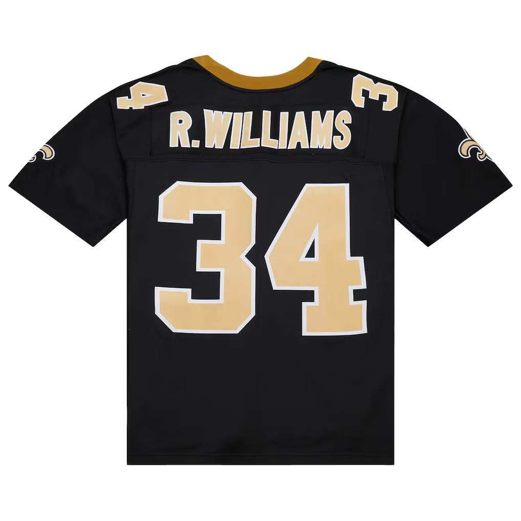 Friene NO.Saints #34 Ricky Williams Mitchell & Ness Black 1999 Legacy Replica Puhic Stitched Jerseys
