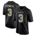 Friene NO.Saints #3 Travis Etienne Jr. Player Black Carbon Fashion Home Game Stitched Jerseys