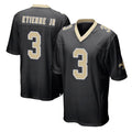 Friene NO.Saints #3 Travis Etienne Jr. Player Black Home Game Stitched Jerseys