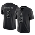 Friene NO.Saints #3 Travis Etienne Jr. Player Black Limited Reflective Home Game Stitched Jerseys
