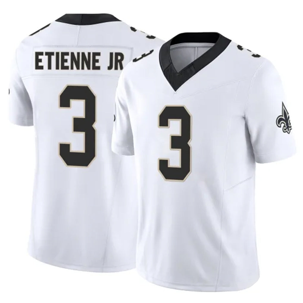 Friene NO.Saints #3 Travis Etienne Jr. Player White Limited Vapor F.U.S.E. Home Game Stitched Jerseys