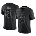 Friene NO.Saints #51 Cesar Ruiz Player Black Limited Reflective Home Game Stitched Jerseys