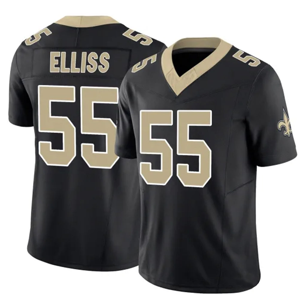 Friene NO.Saints #55 Kaden Elliss Player Black Limited Vapor F.U.S.E. Home Game Stitched Jerseys