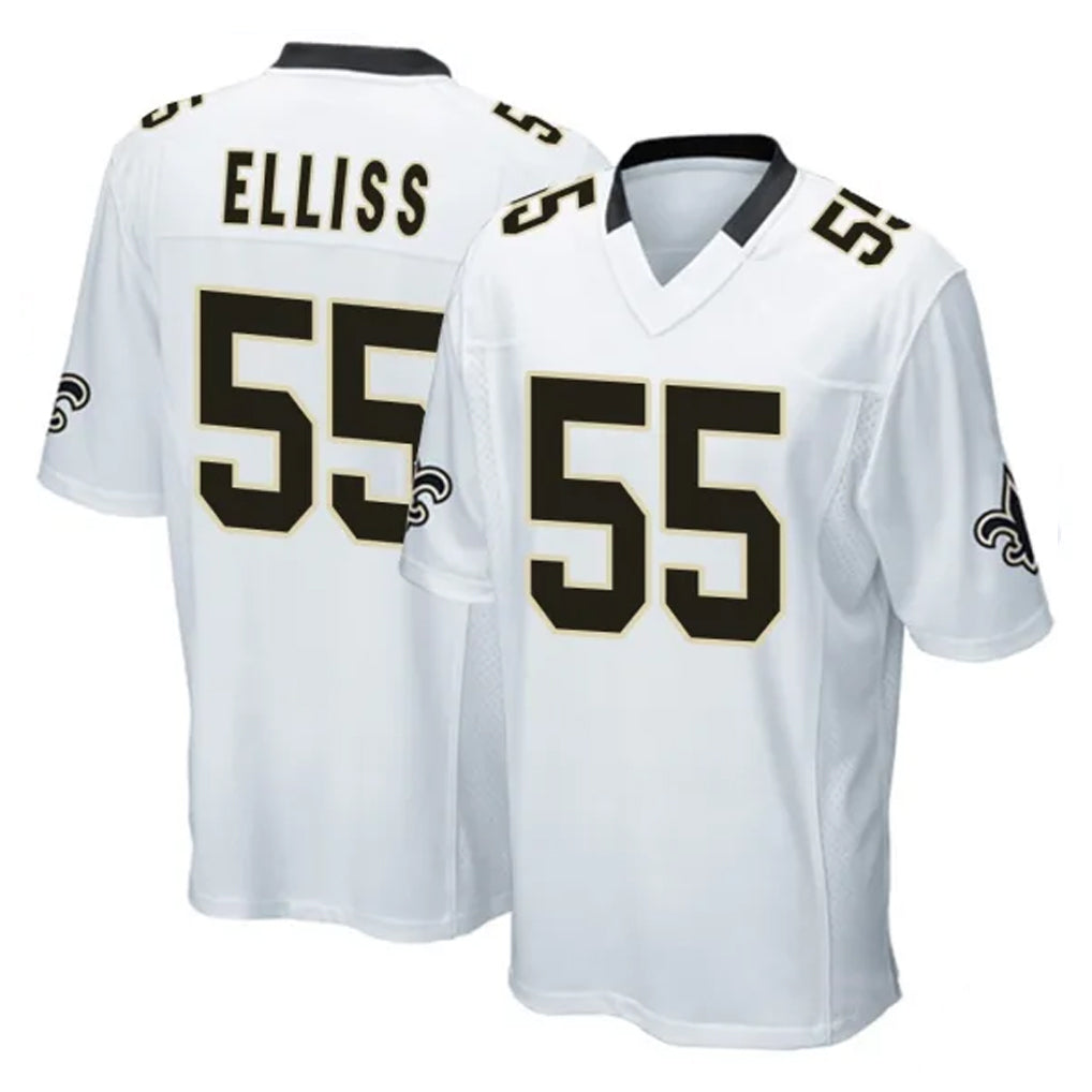 Friene NO.Saints #55 Kaden Elliss Player White Home Game Stitched Jerseys