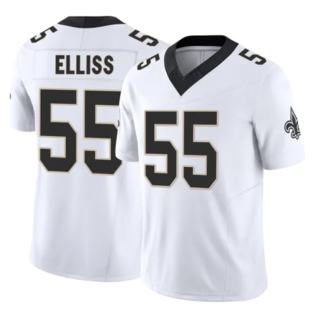 Friene NO.Saints #55 Kaden Elliss Player White Limited Vapor F.U.S.E. Home Game Stitched Jerseys