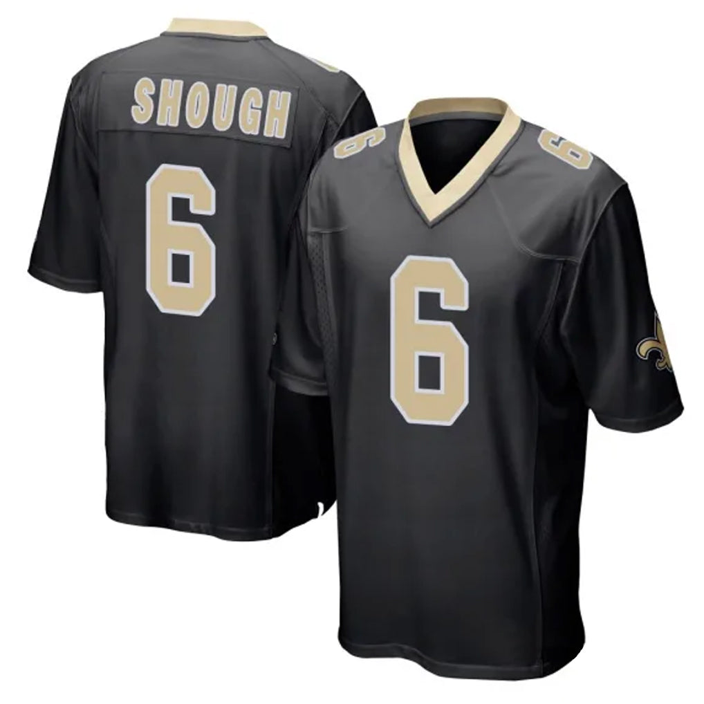 Friene NO.Saints #6 Tyler Shough Player Black Home Game Stitched Jerseys