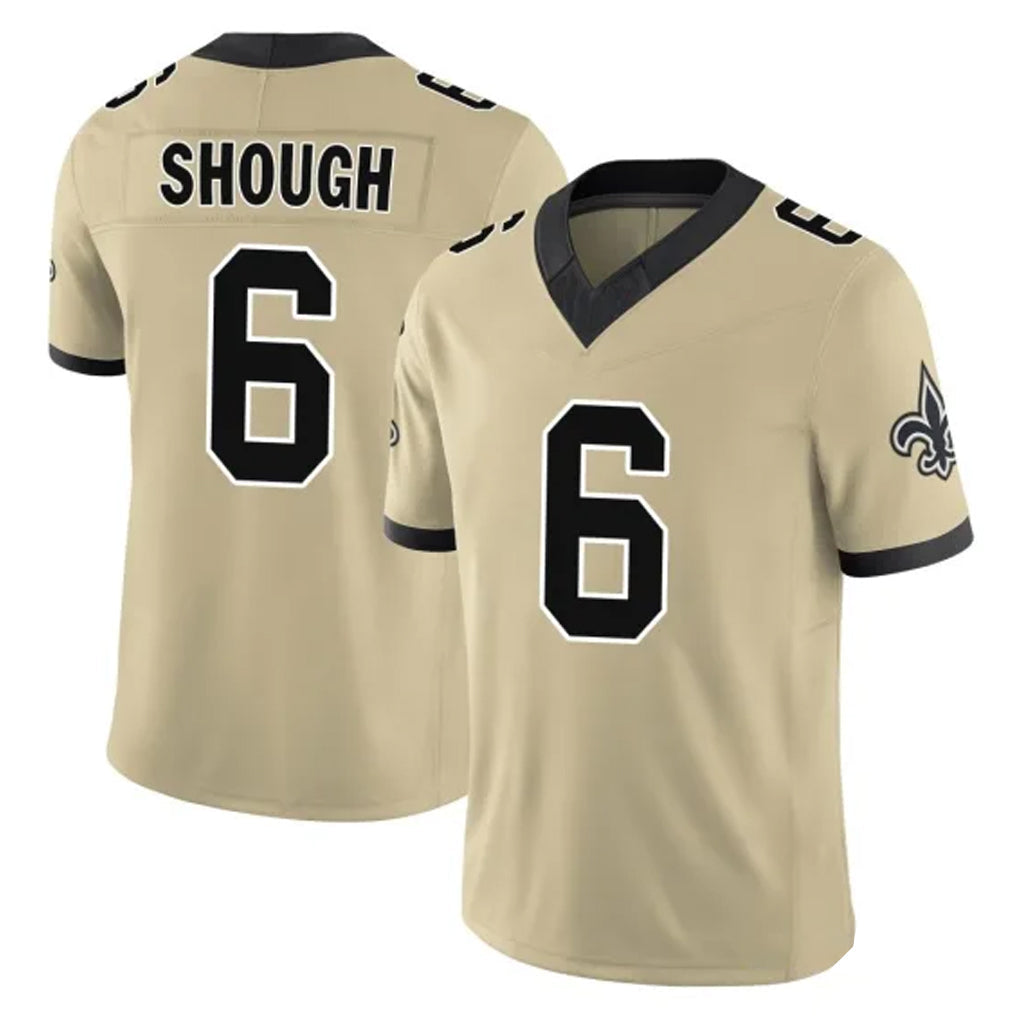 Friene NO.Saints #6 Tyler Shough Player Gold Limited Vapor F.U.S.E. Home Game Stitched Jerseys