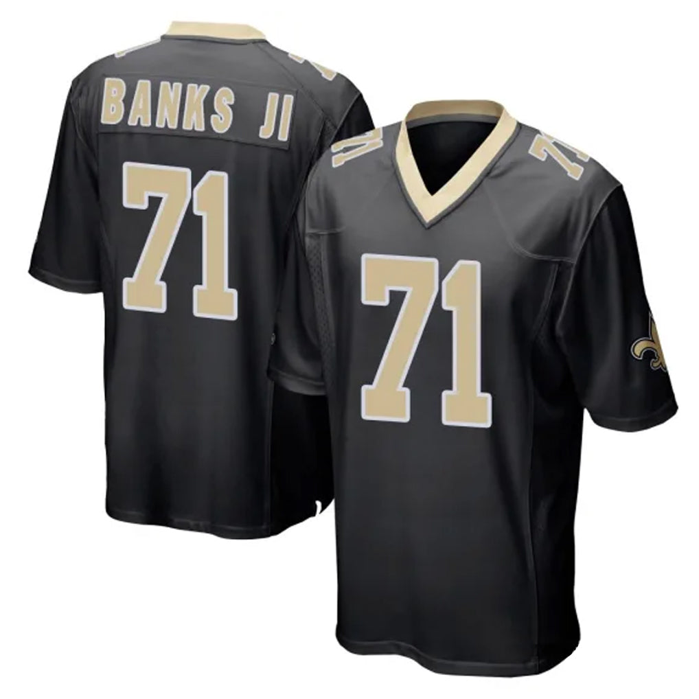 Friene NO.Saints #71 Kelvin Banks Jr. Player Black Home Game Stitched Jerseys