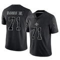Friene NO.Saints #71 Kelvin Banks Jr. Player Black Limited Reflective Home Game Stitched Jerseys
