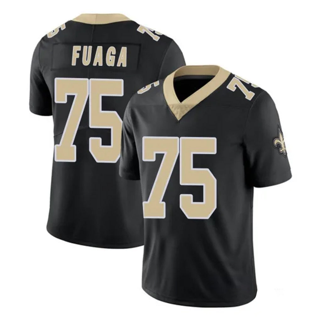 Friene NO.Saints #75 Taliese Fuaga Player Black Limited Vapor Untouchable Home Game Stitched Jerseys