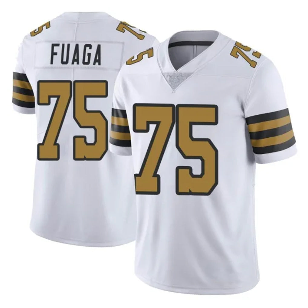 Friene NO.Saints #75 Taliese Fuaga Player White Limited Color Rush Home Game Stitched Jerseys