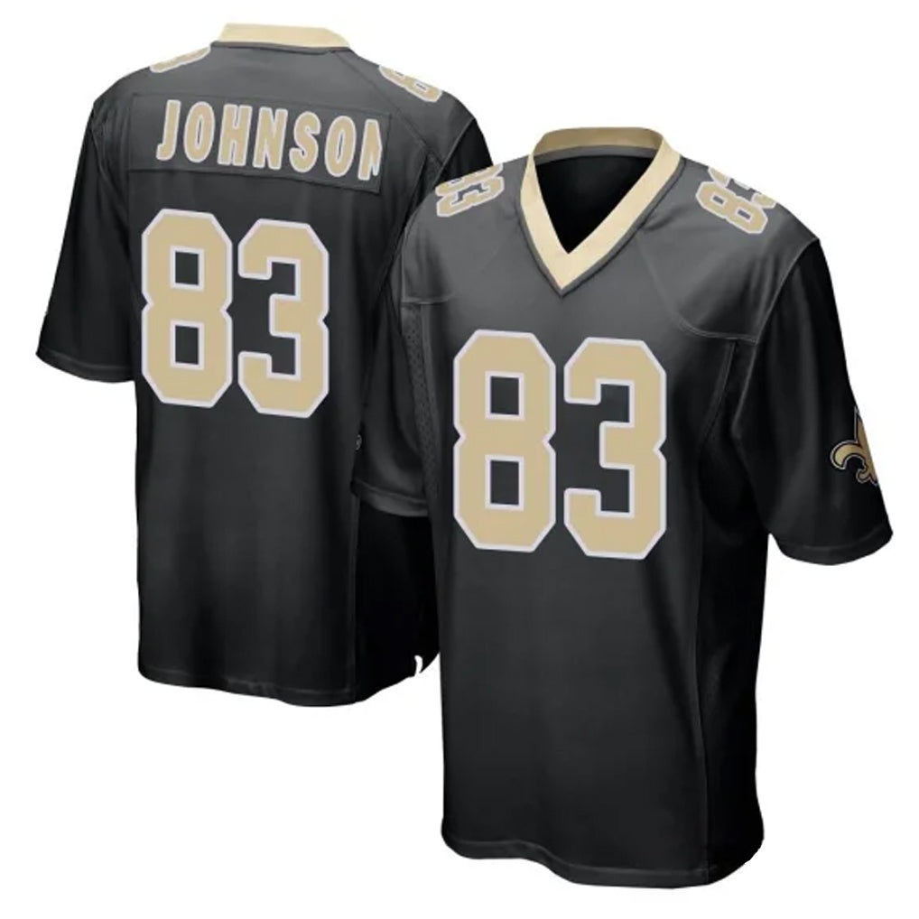 Friene NO.Saints #83 Juwan Johnson Player Black Home Game Stitched Jerseys