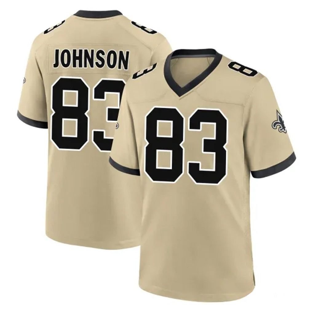 Friene NO.Saints #83 Juwan Johnson Player Gold Home Game Stitched Jerseys