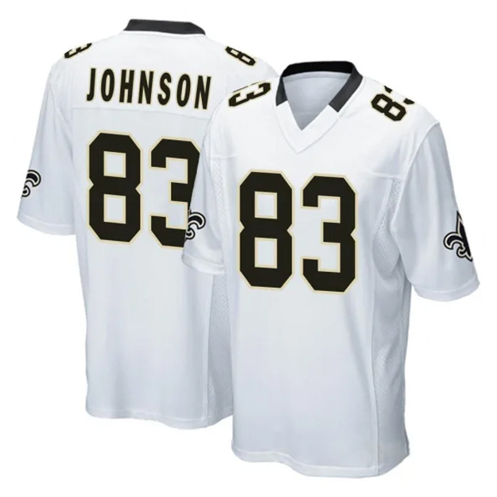 Friene NO.Saints #83 Juwan Johnson Player White Home Game Stitched Jerseys