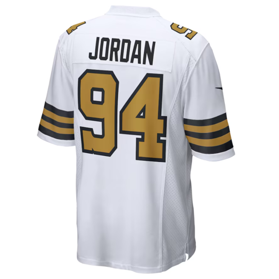 Friene NO.Saints #94 Cameron Jordan White Alternate Game Jersey Stitched American Stitched Jerseys