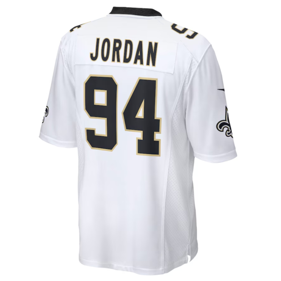 Friene NO.Saints #94 Cameron Jordan White Game Jersey Stitched American Stitched Jerseys