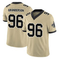 Friene NO.Saints #96 Carl Granderson Player Gold Limited Vapor F.U.S.E. Home Game Stitched Jerseys