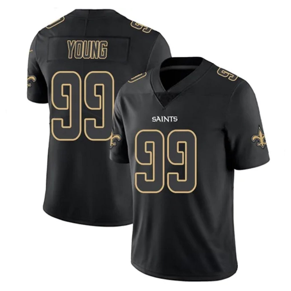 Friene NO.Saints #99 Chase Young Player Black Impact Limited Home Game Stitched Jerseys