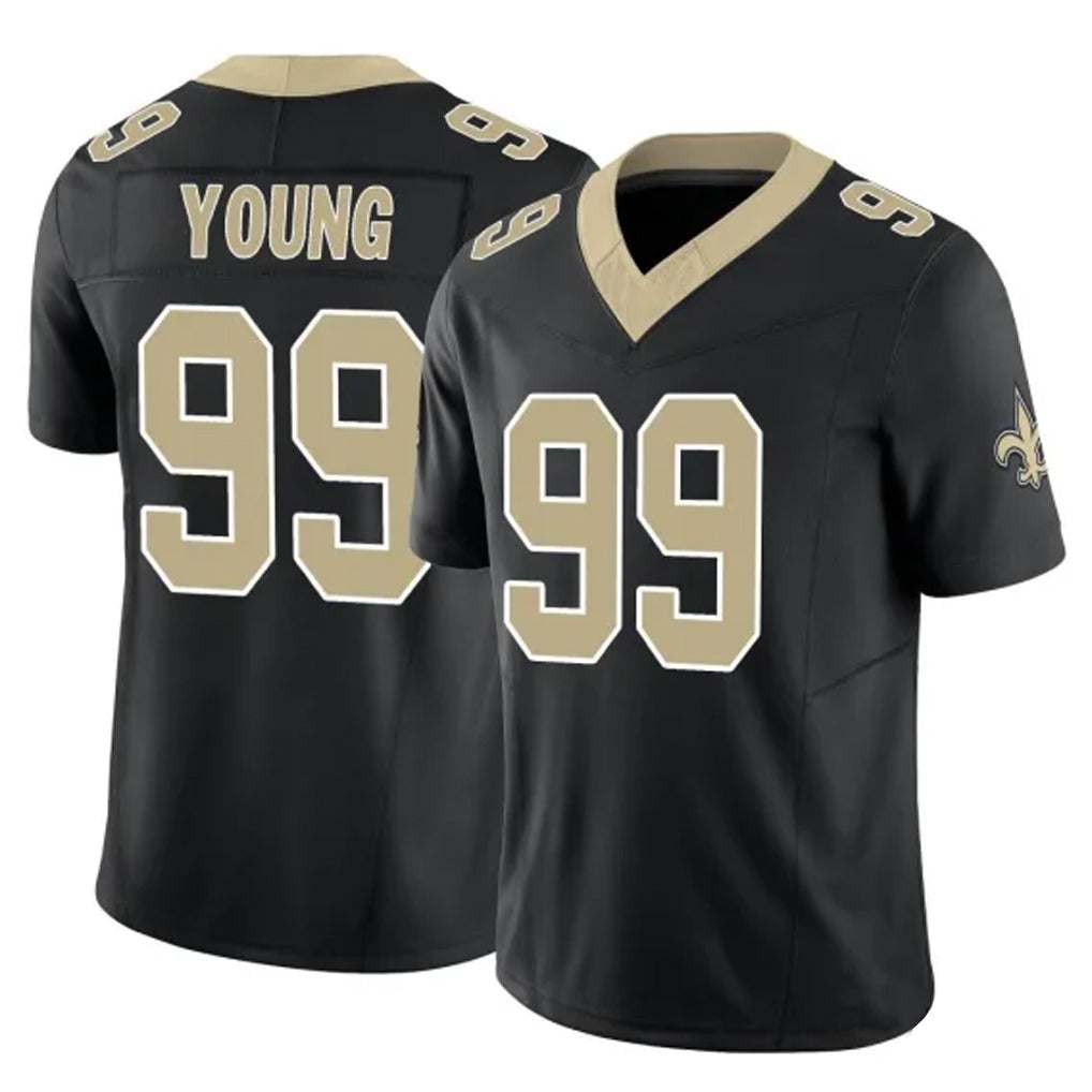 Friene NO.Saints #99 Chase Young Player Black Limited Vapor F.U.S.E. Home Game Stitched Jerseys