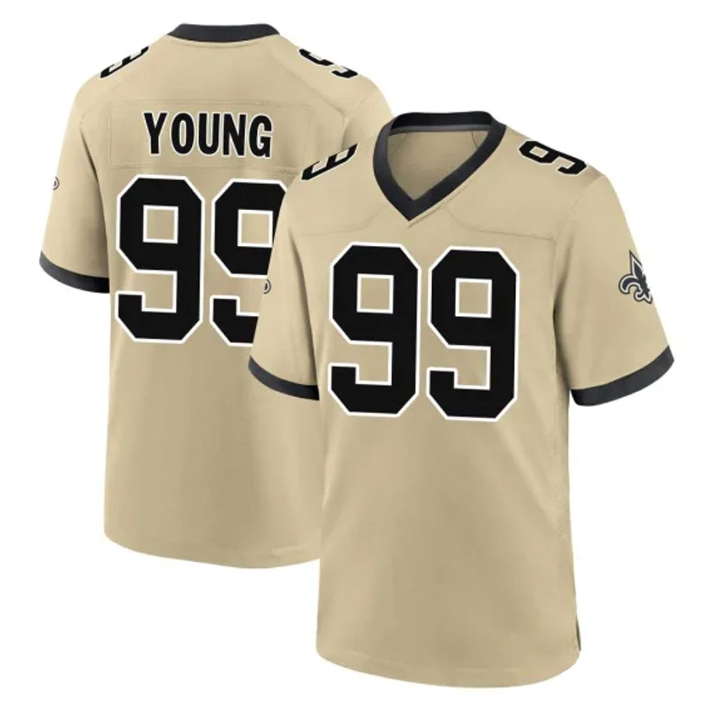 Friene NO.Saints #99 Chase Young Player Gold Home Game Stitched Jerseys