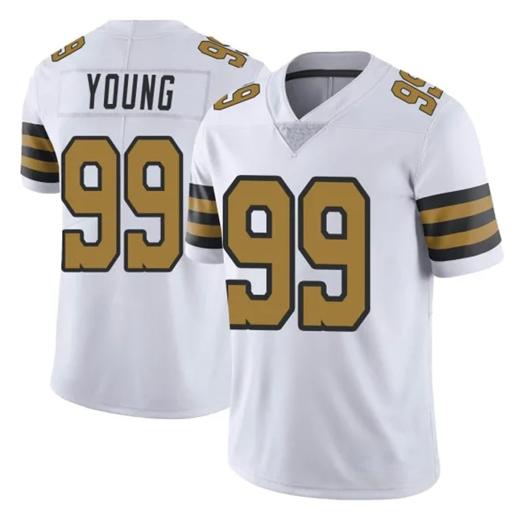 Friene NO.Saints #99 Chase Young Player White Limited Color Rush Home Game Stitched Jerseys