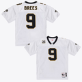 Friene NO.Saints #9 Drew Brees Mitchell & Ness White Super Bowl XLIV Authentic Stitched Jerseys
