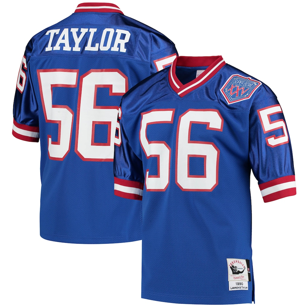 Friene NY.Giants 1990 #56 Lawrence Taylor Mitchell & Ness Royal Authentic Throwback Retired Player Stitched Jerseys