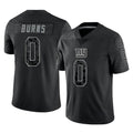 Friene NY.Giants #0 Brian Burns Player Black Limited Reflective Home Game Stitched Jerseys