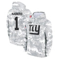 Friene NY.Giants #1 Malik Nabers Player Salute to Service Hoodies Stitched Jerseys