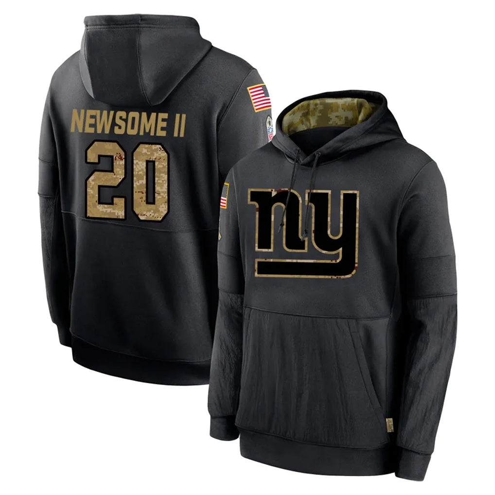 Friene NY.Giants #20 Greg Newsome II Player Black Salute to Service Hoodies Limited Game Stitched Jerseys