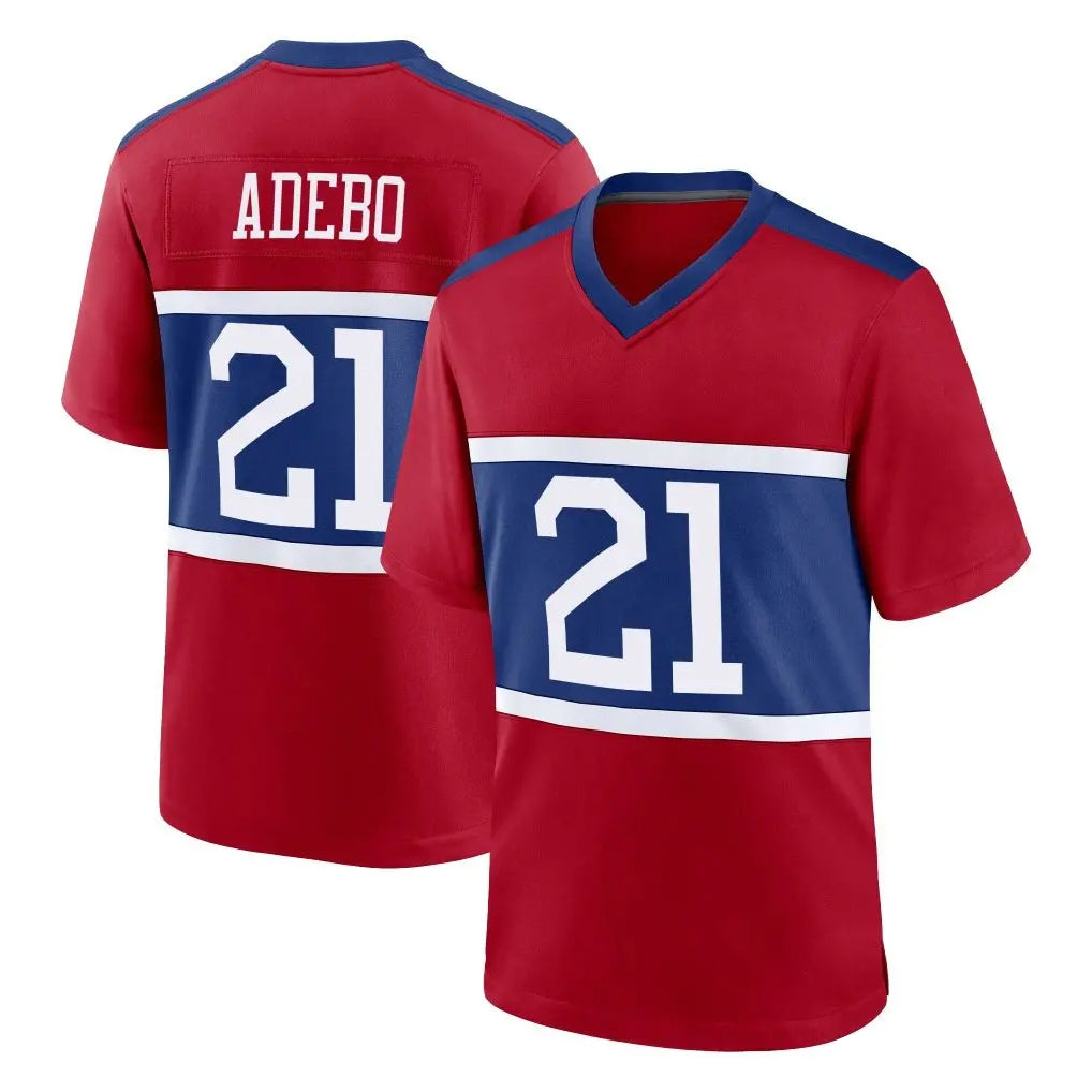 Friene NY.Giants #21 Paulson Adebo Player Red Century Home Game Stitched Jerseys