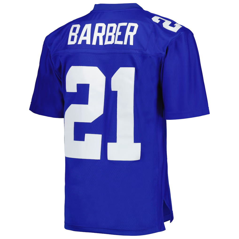 Friene NY.Giants #21 Tiki Barber Mitchell & Ness Royal Legacy Replica Puhic Stitched Jerseys